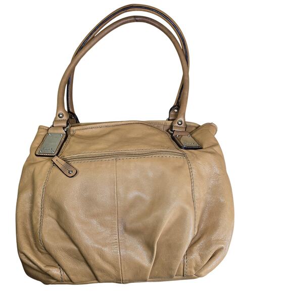 Tan Tignanello Soft Leather Purse Handbag 15x10x4 with Matching Wallet 7.5x4 - Picture 4 of 13
